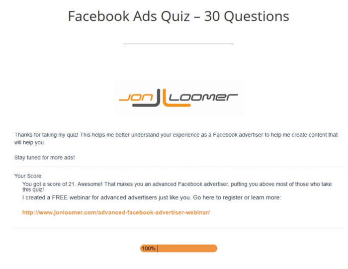 facebook ads quiz moby siddique results