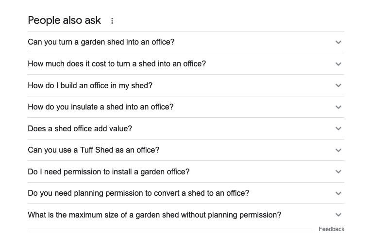 People Also Ask’ section in Google search results