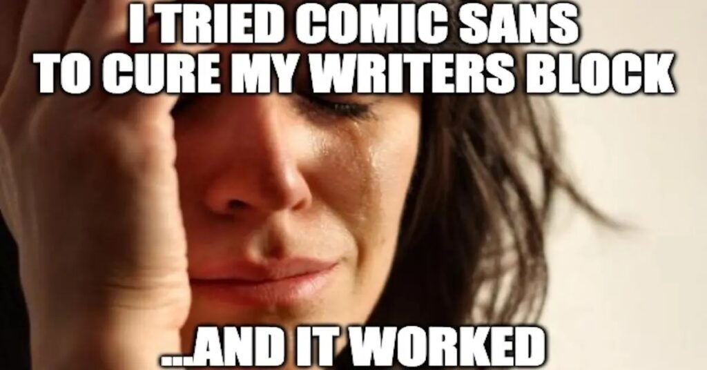 meme about how to cure their writer's block