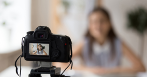 woman behind a camera