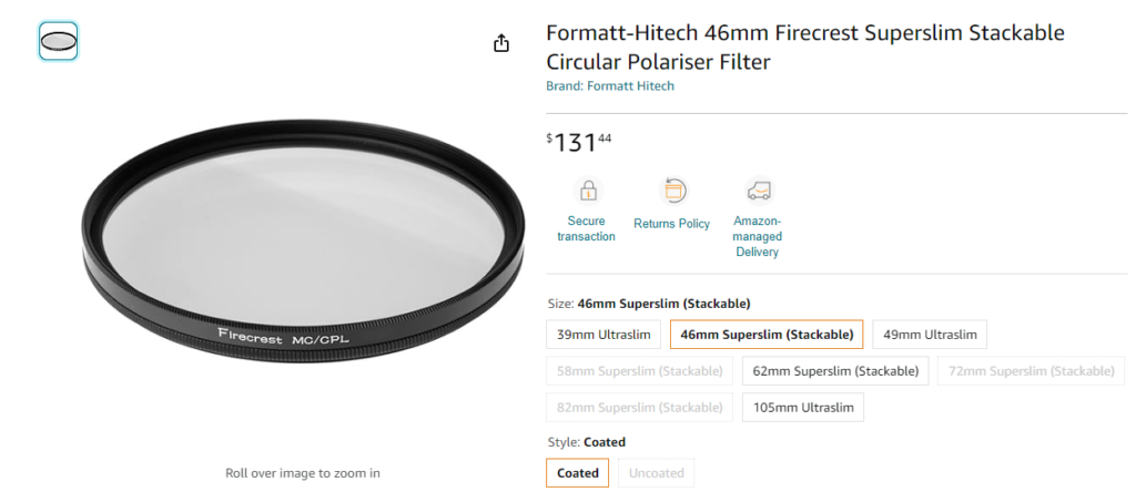 Image of Circular Polarising Filter 