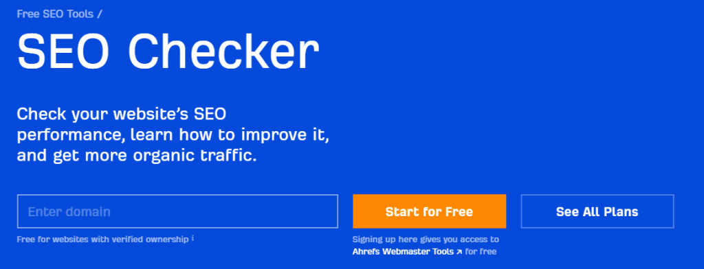 ahrefs seo checker 