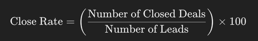 formula to determine close rate