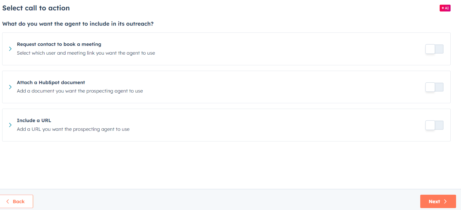 hubspot prospecting agent cta