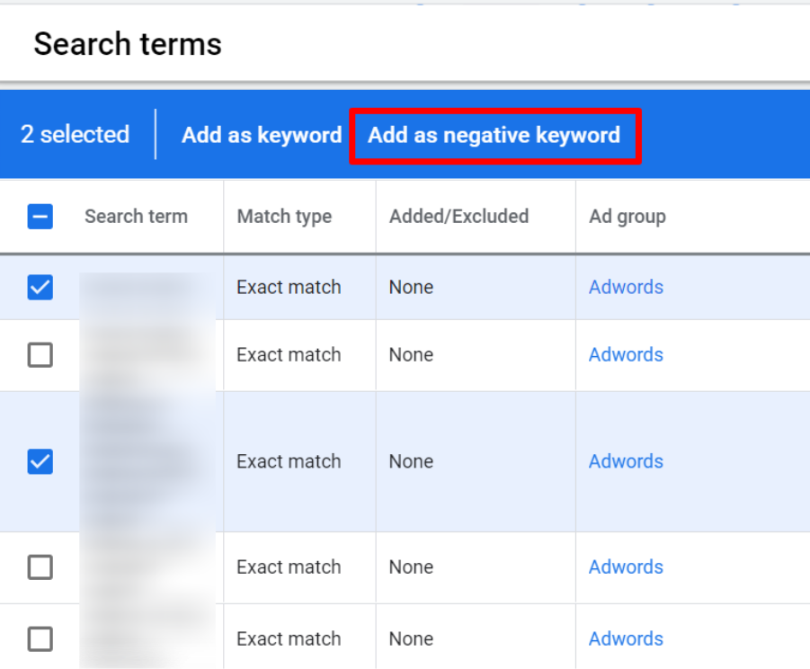 google ads keyword