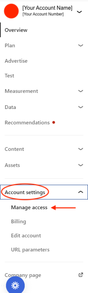 Screenshot of account settings in Linkedin