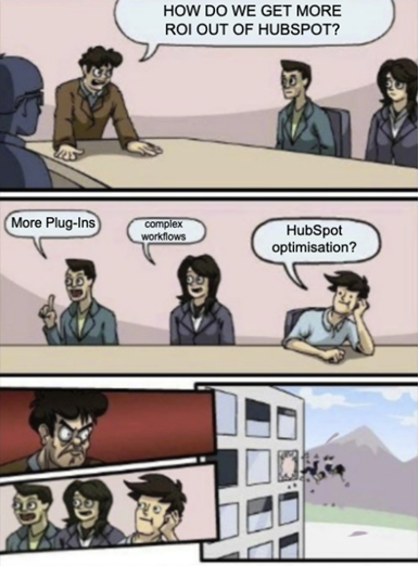 Meme about HubSpot Optimisations and ROI