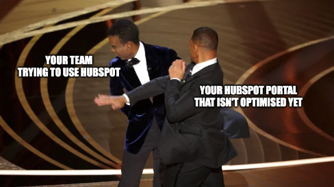 Meme about HubSpot Portal not optimised