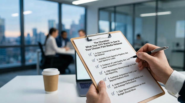 A Checklist of what CFO wants to see in a paid media retainer