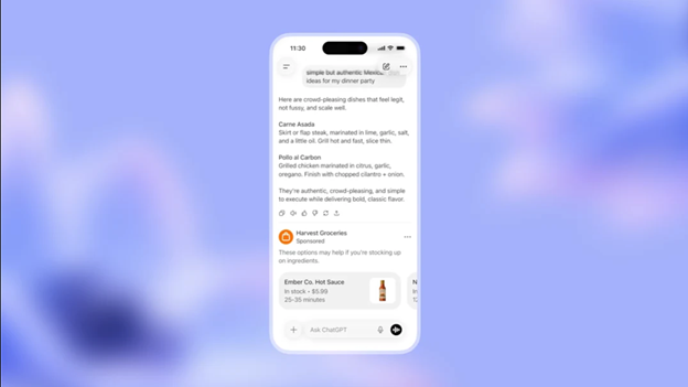 Sample of Chatgpt's ads