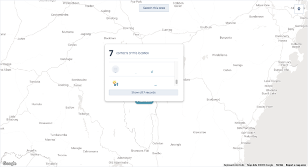 Screenshot on how to open HubSpot Map Pin