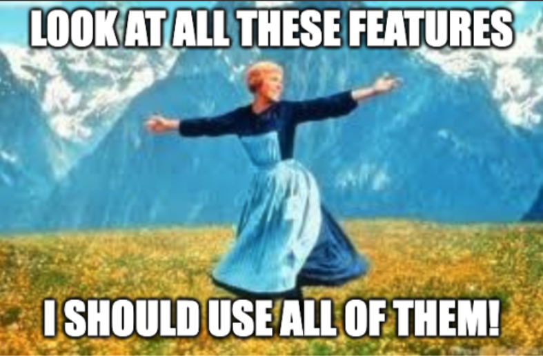 Meme about hubspot credits features not used