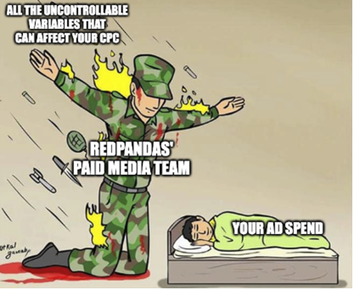 A mem about Redpandas Team saving your ad spend