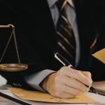 A lawyer in a lawfirm checking on Hubspot for lawfirms
