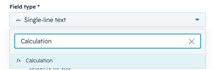  Field type to Calculation
