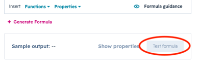 Test formula on Hubspot