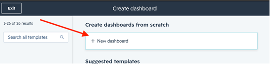 Create dashboard on Hubspot