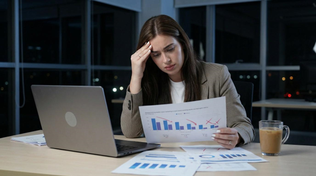A person looking at a digital marketing data