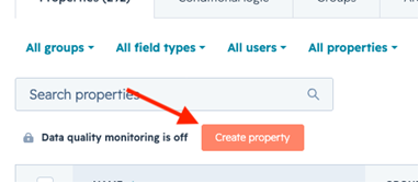 Property setting on hubspot