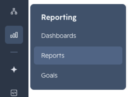 going to reports tab on hubspot