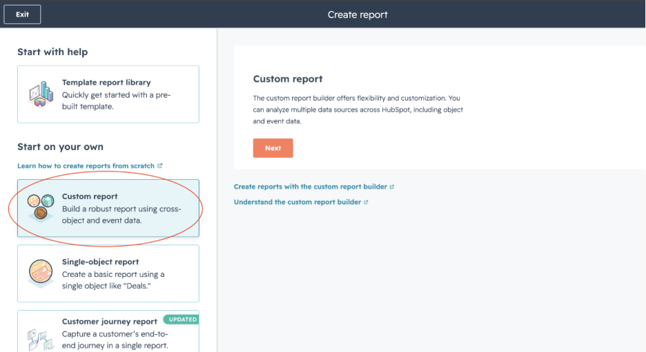 Custom Conversion Report in hubspot