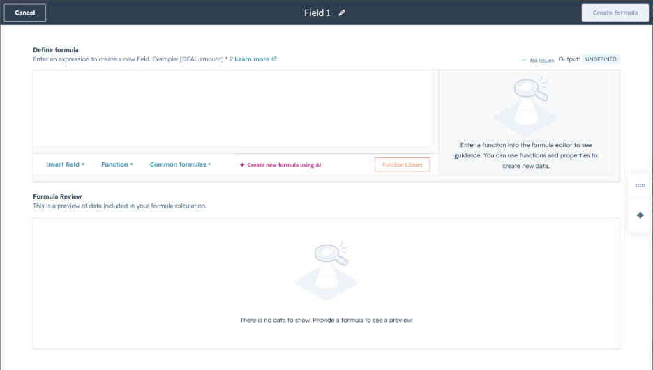a report setting on hubspot