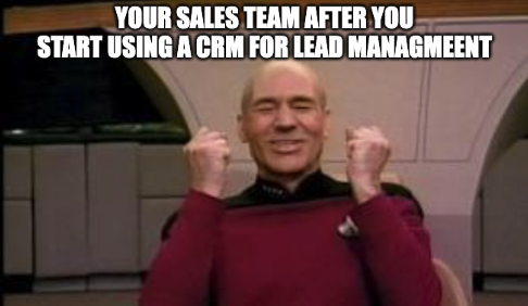 A meme about Sales team using a CRM