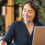 A sales rep working on a HubSpot Prospecting Agent