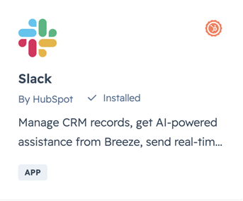 Slack integration on Hubspot