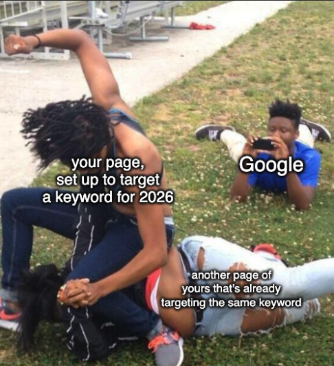 Meme about your page competing with eachother