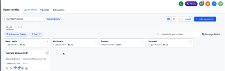 Gohighlevel dashboard