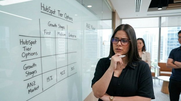 a person deciding Which HubSpot Marketing Hub Tier to use