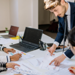 A marketing team having a meeting
