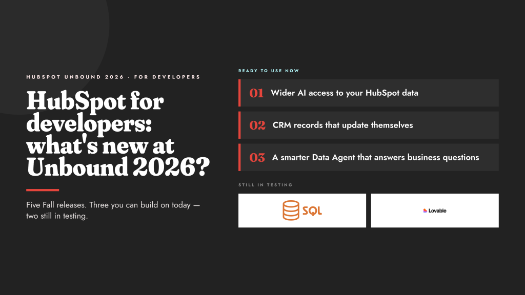 HubSpot for Developers: What’s New at UNBOUND 2026? 