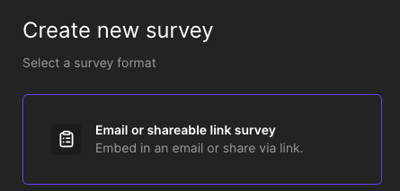 new survey in Survicate