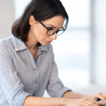 A person searching for CRM Optimisation Services